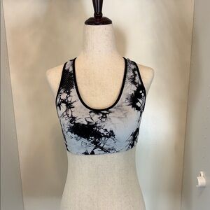 EUC Happy Nation Women's Black and White Sports Bra